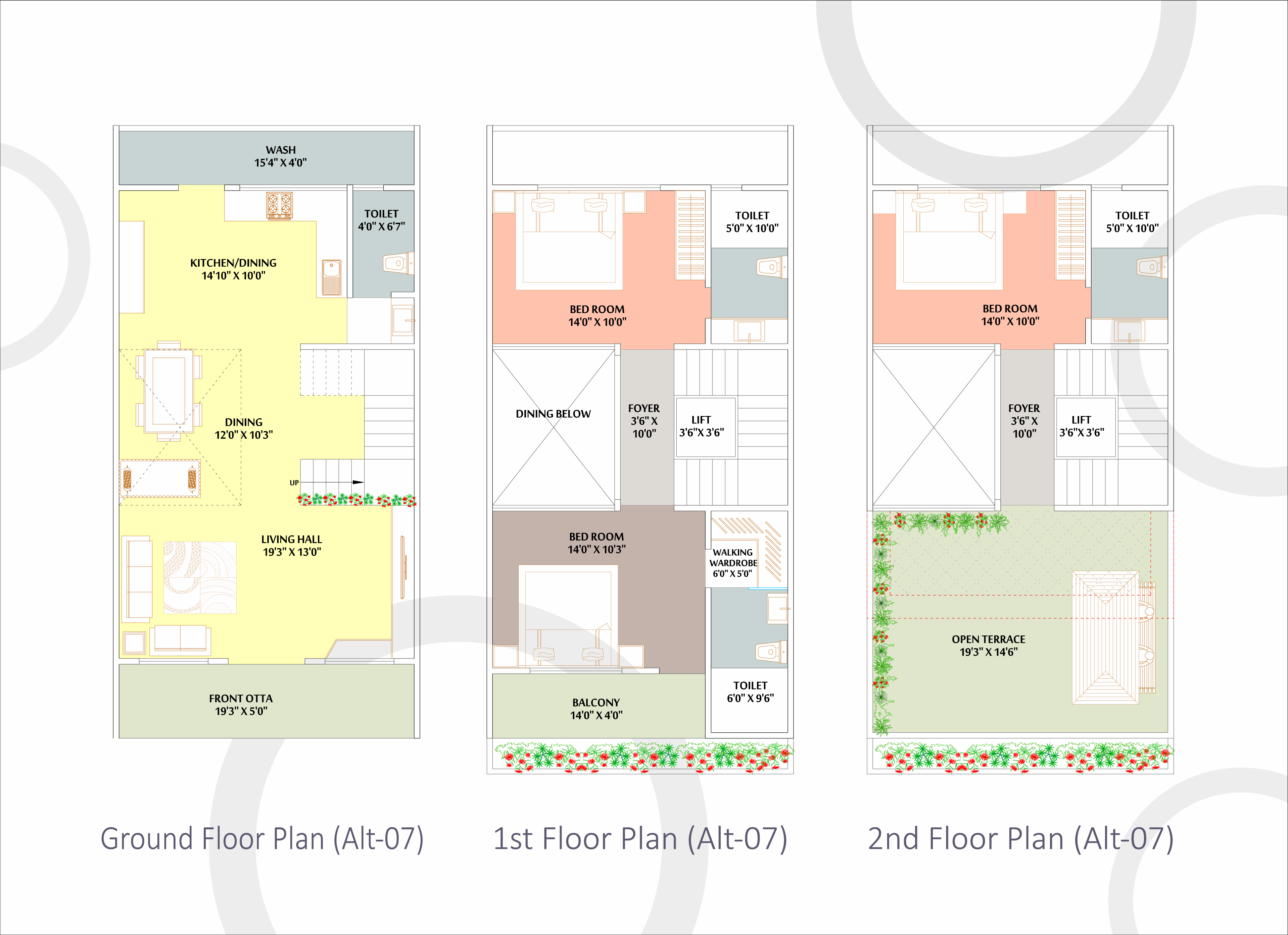 GROUND & 1ST FLOOR & 2ND FLOOR PLAN